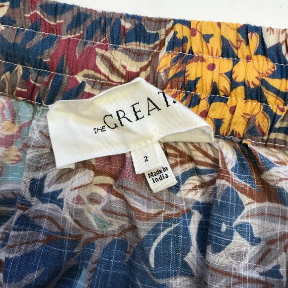 The Great Pastoral Tiered Maxi Skirt Womens 2 Small Blue Yellow Canopy Leaf - Picture 5 of 14